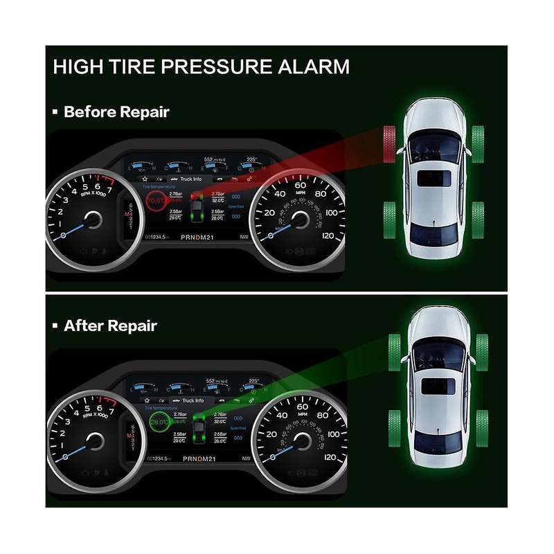 4Pcs Programmable MX Sensor 315MHZ+433MHz Universal 2 in 1 Tire Pressure Monitoring System TPMS Too