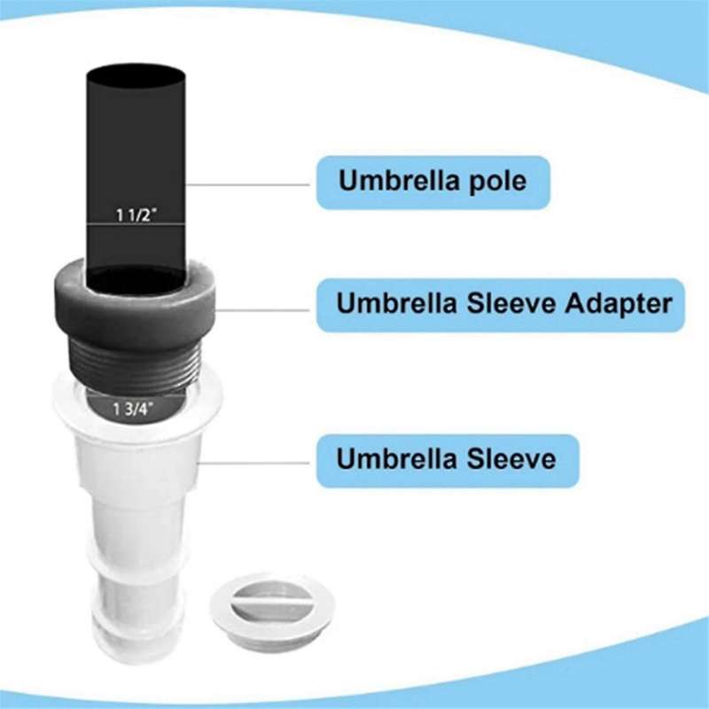 4Pcs Pool Umbrella Stabilizer Adapter Threaded Adapter Sleeves Pool Umbrella Stable Adapter Umbrella