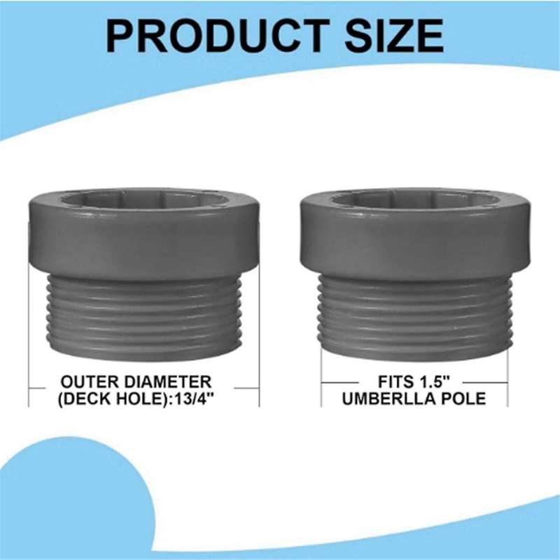 4Pcs Pool Umbrella Stabilizer Adapter Threaded Adapter Sleeves Pool Umbrella Stable Adapter Umbrella