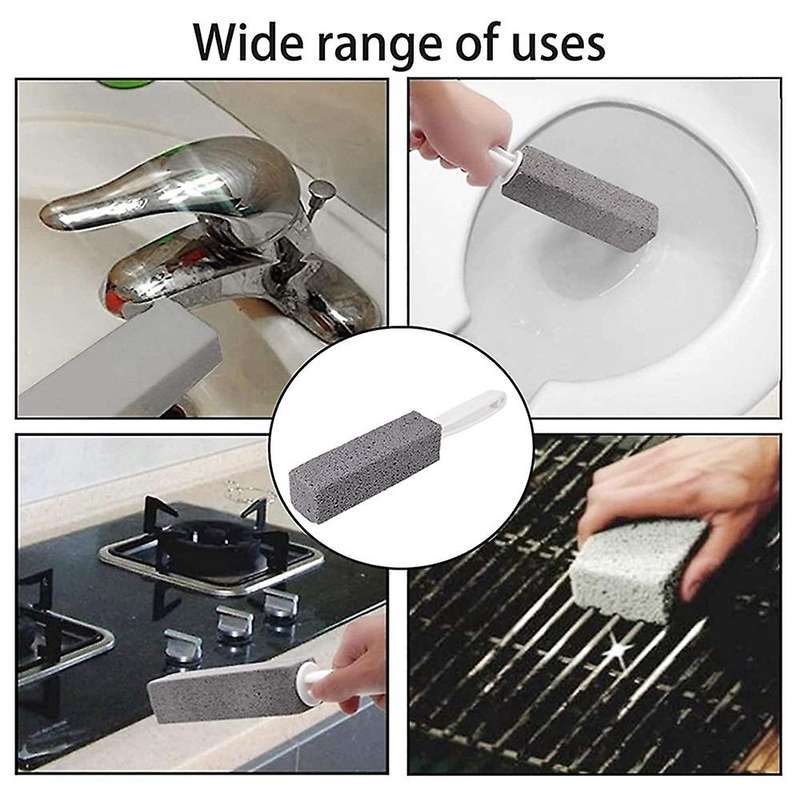 4Pcs Pumice Cleaning Stone with Handle Toilet Cleaning Tool for Grill Kitchen Bath Pool Household Cl