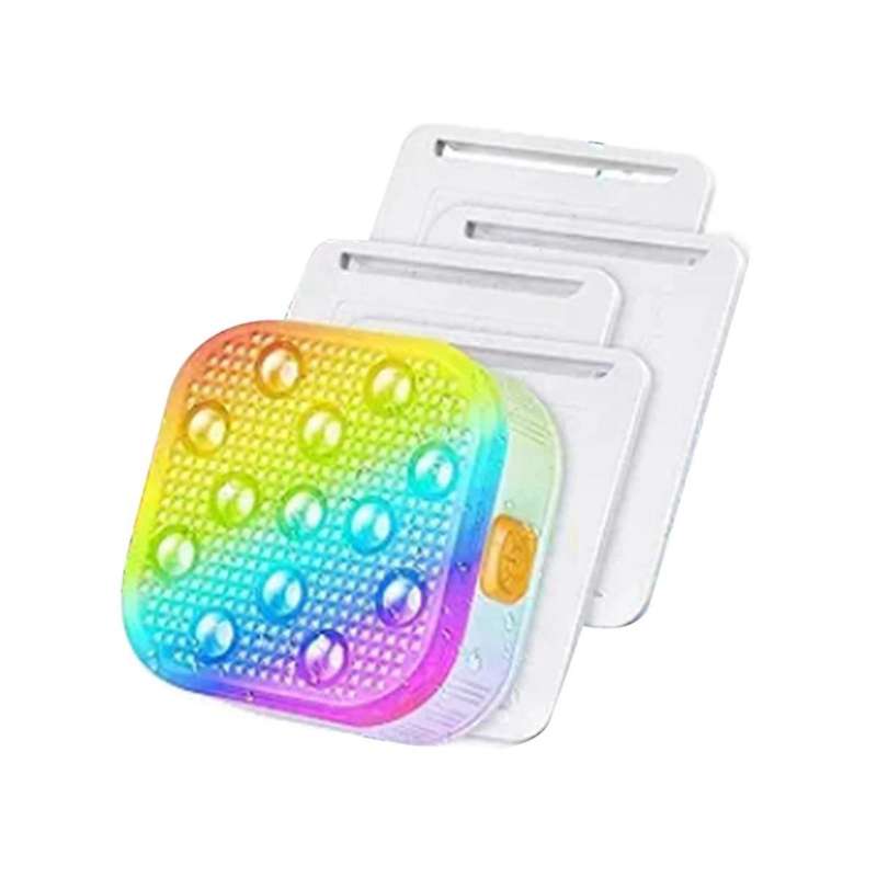 4pcs Rechargeable Submersible Pool Lights with Remote, IP68 Waterproof 16 Color Changing LED Lights