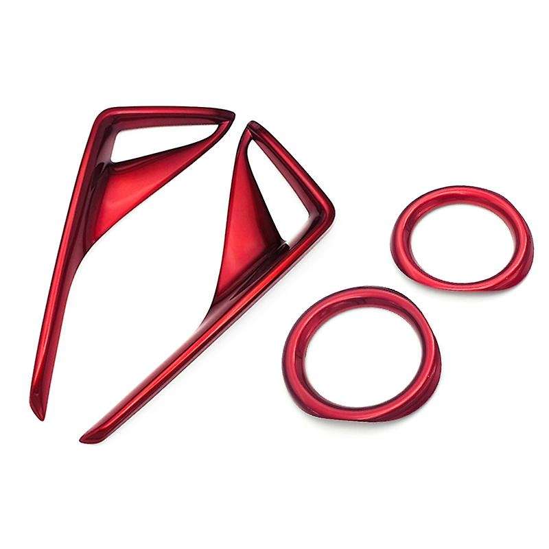 4Pcs Red Car Front and Rear Fog Light Trim Tail Lamp Frame Cover for C- 2017 2018