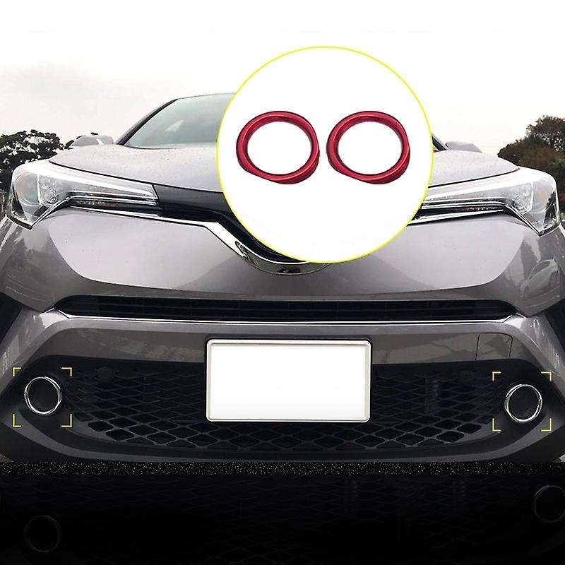 4Pcs Red Car Front and Rear Fog Light Trim Tail Lamp Frame Cover for C- 2017 2018