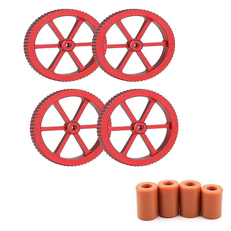 4Pcs Red Aluminum Hand Twist Leveling Nut & 4Pcs Heatbed Silicone Leveling Column Mounts for 3 for 3