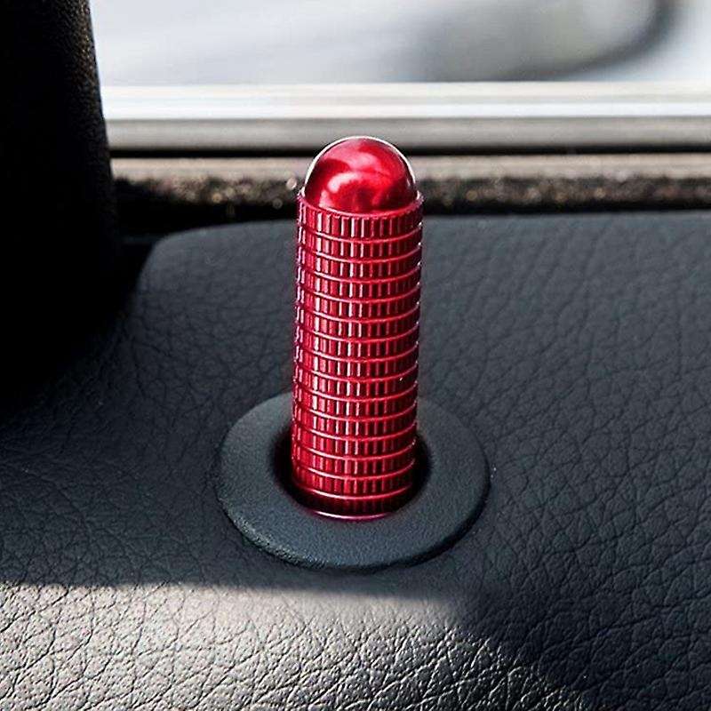 4Pcs Red Aluminum Alloy Bolt-on Replace Door Lock Knobs Compatible for C E S GLC Class(W205 W213 X20
