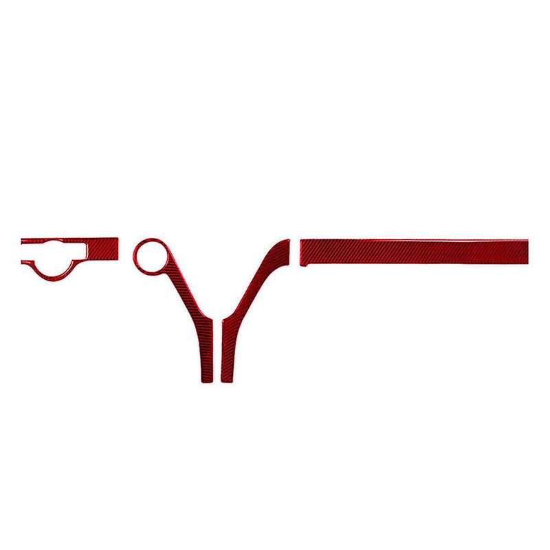 4Pcs Red Carbon Fiber Dashboard Cover Trim for C-Class W204 07-10