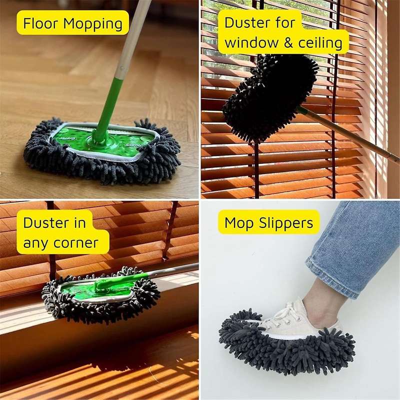 4PCS Reusable Mop Pad for Sweeper Wet Dry Mop Cloth Washable Refills Dust Mop Covers for Household C