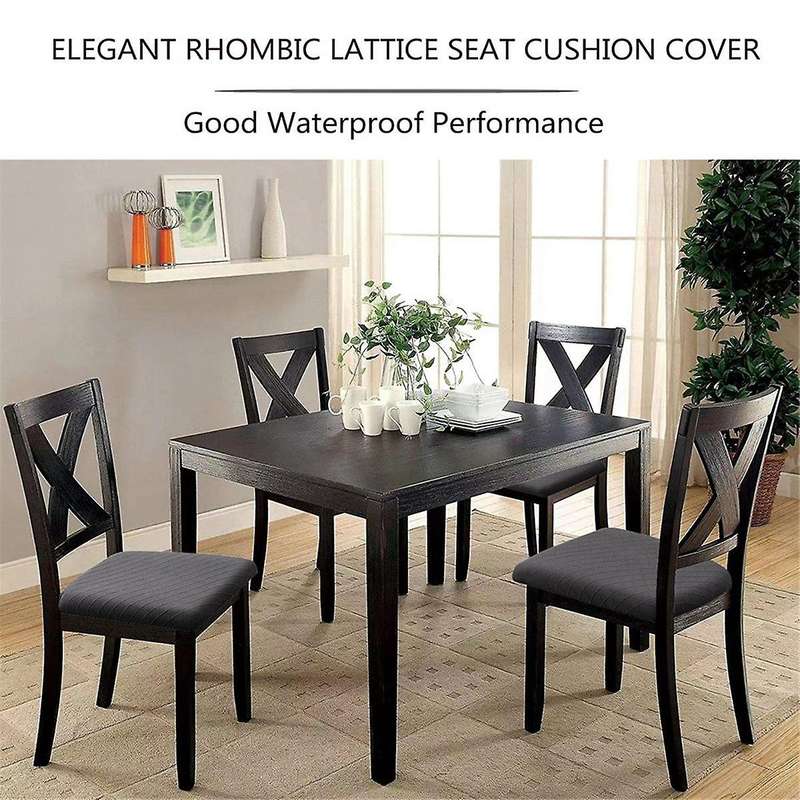 4Pcs Rhombus Lattice Chair Seat Covers - Removable Washable Anti-Dust Dining Chair Seat Protector C