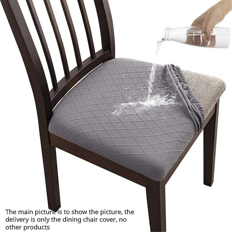 4Pcs Rhombus Lattice Chair Seat Covers - Removable Washable Anti-Dust Dining Chair Seat Protector Cu