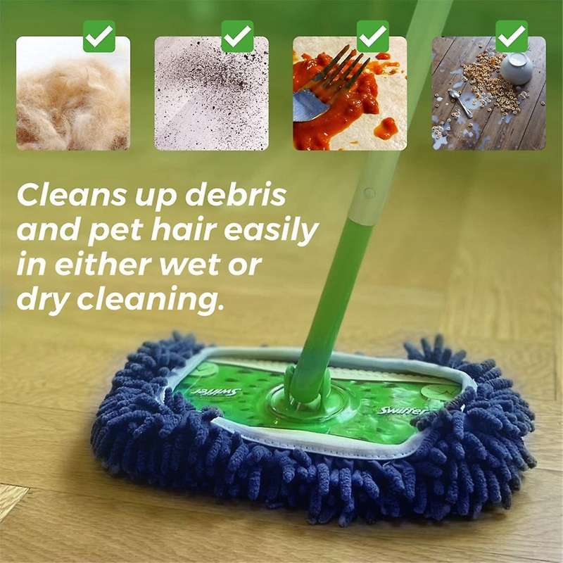 4PCS Reusable Cleaning Pad for Sweeper Mops Home Cleaning Refill Pad Wet&Dry Mopping Microfiber Mop
