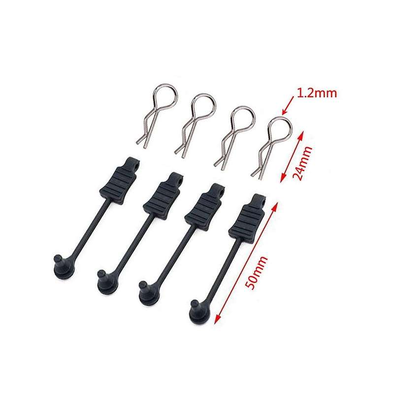 4pcs Rubber Body Clip Retainer Shell Fixed Buckle Lock Ar390178 for Arrma 1/7 Limitless Mojave 1/8