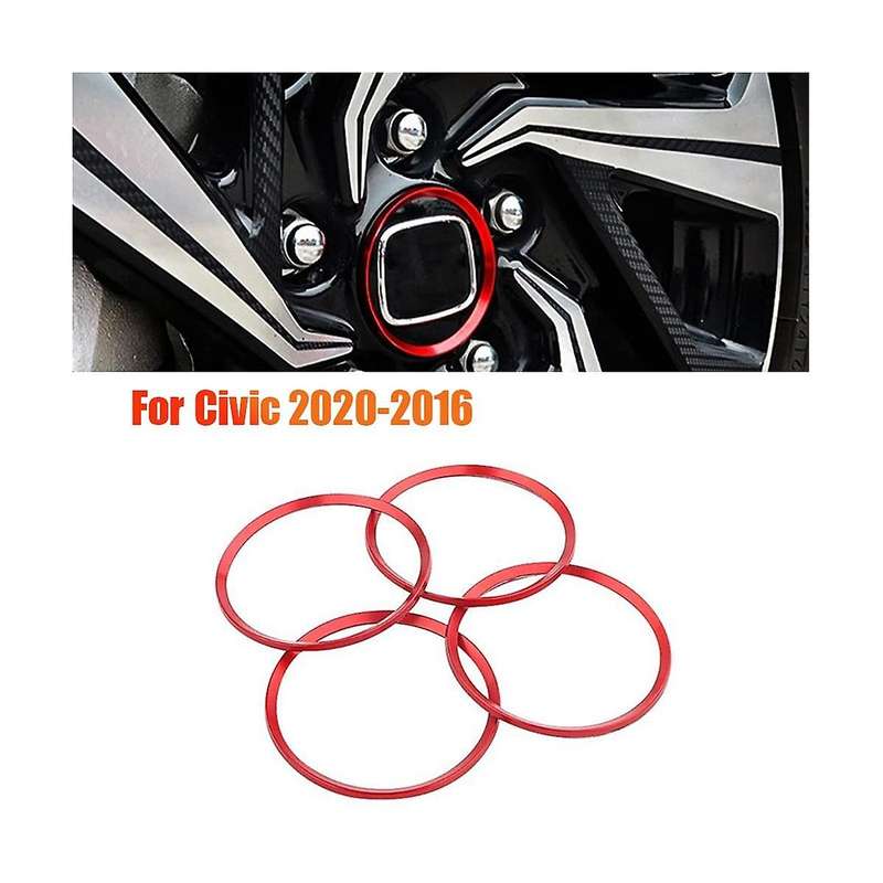 4pcs Rings Wheel Center Caps Trim for 2020-2016 Rims Center Cover Decoration Aluminum Alloy