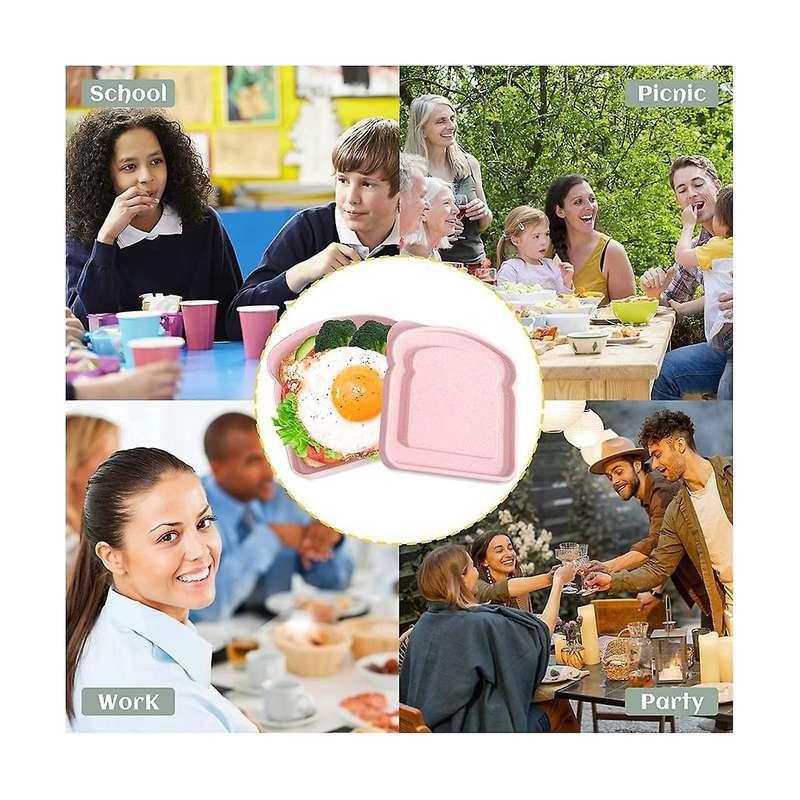 4pcs Sandwich Containers for Lunch Boxes, Reusable Sandwich Box Container , Sandwich Holder Bread C