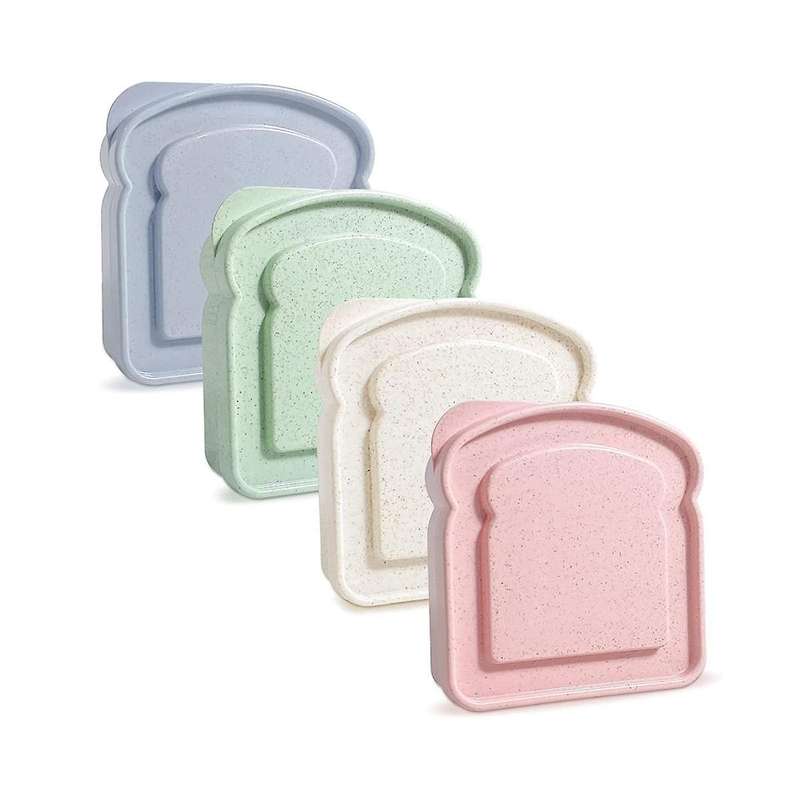 4pcs Sandwich Containers for Lunch Boxes, Reusable Sandwich Box Container , Sandwich Holder Bread C