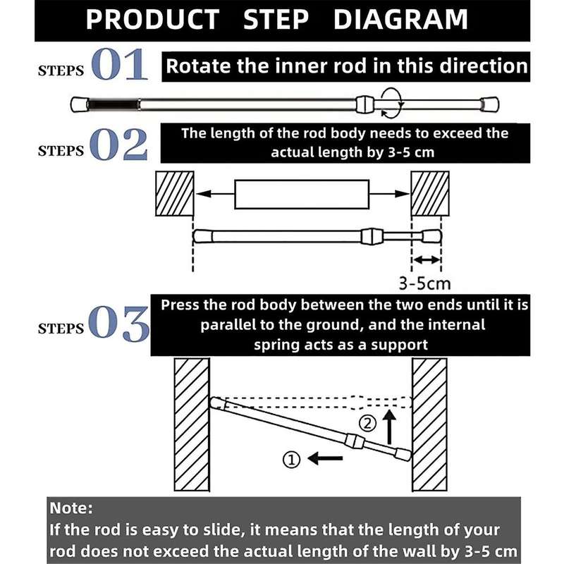 4pcs Rv Refrigerator Bars Adjustable Rv Fridge Tension Bars Rv Fridge Bars for Holding Food Drinks R