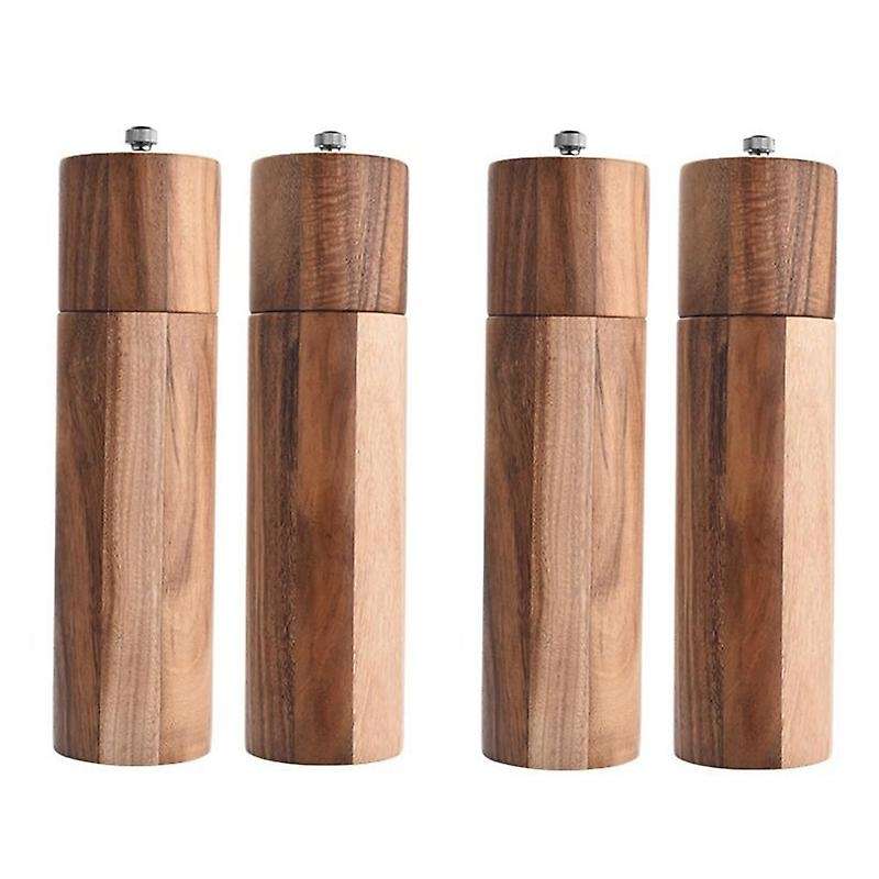 4Pcs Salt and Pepper Grinders, Manual, Sea Salt and Pepper Mills for Seasoning, Meal Prep, Cooking,