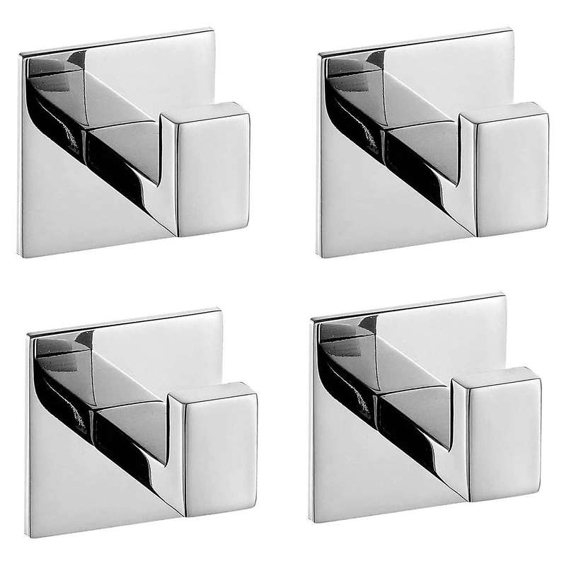 4Pcs Self Adhesive Towel Hook 304 Stainless Steel Towel Hook Towel Hook Bathrobe Coat Hook Bathroom