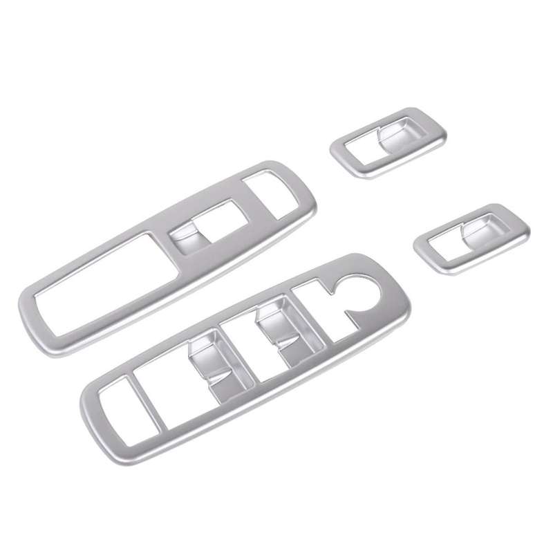 4pcs Silver Car Inner Window Lift Trim Switch Panel Cover for Ram 2010-2017/charger Durango 2011-20