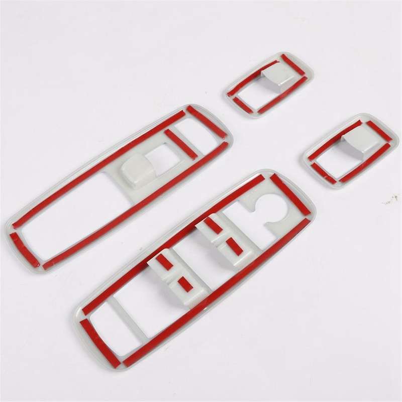4pcs Silver Car Inner Window Lift Trim Switch Panel Cover for Ram 2010-2017/charger Durango 2011-20