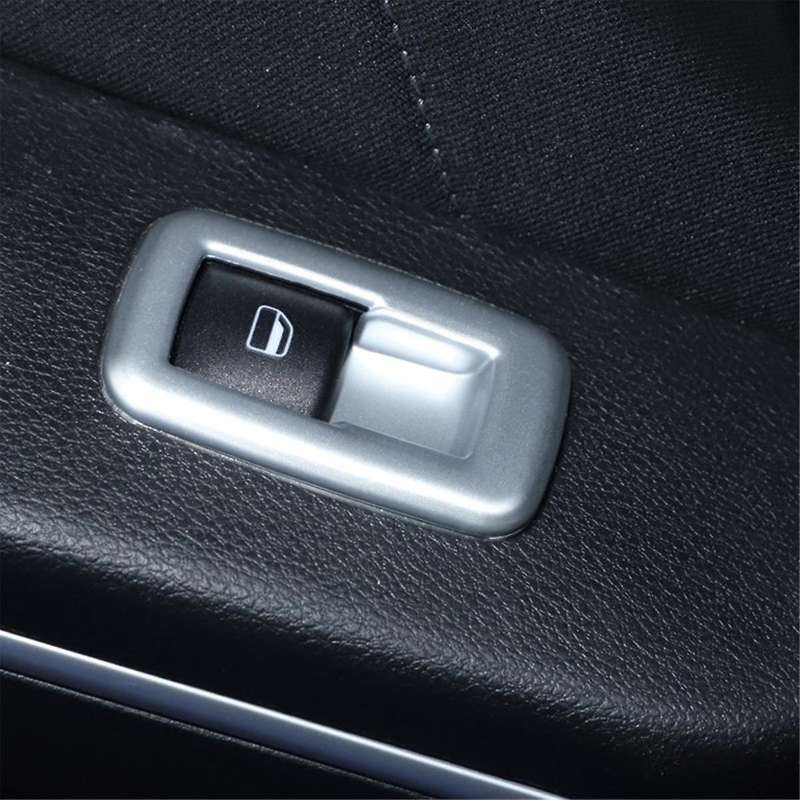 4pcs Silver Car Inner Window Lift Trim Switch Panel Cover for Ram 2010-2017/charger Durango 2011-20