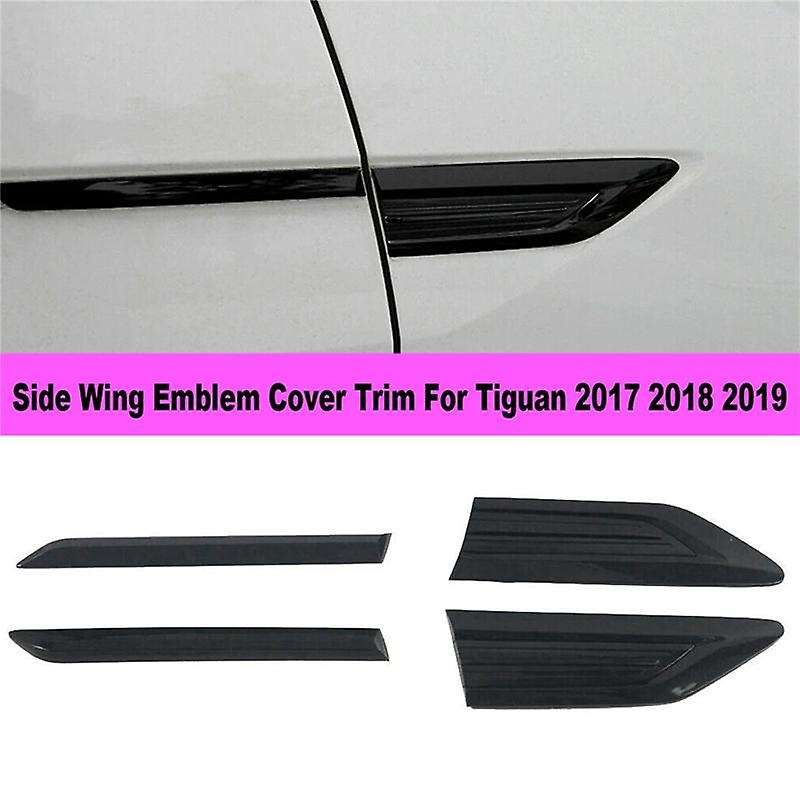 4pcs Side Wing Emblem Cover Trim Stickers Car Exterior Styling Side Wing for  2017 2018 2019