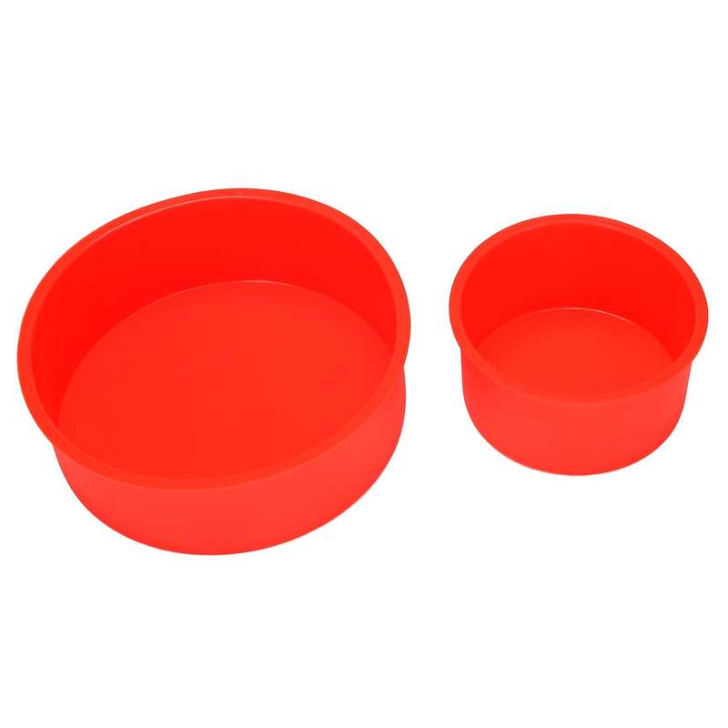 4pcs Silicone Cake Moulds Tins Round Set, Red and Blue Round Cake Non-stick Baking Mould Bakeware T