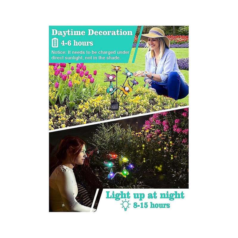 4pcs Solar Garden Lights Solar Swaying Light, 6led By Wind, Outdoor Lights for Yard Patio Decoration