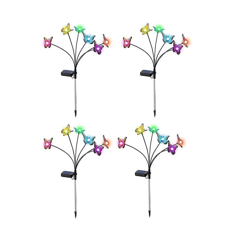 4pcs Solar Garden Lights Solar Swaying Light, 6led By Wind, Outdoor Lights for Yard Patio Decoration