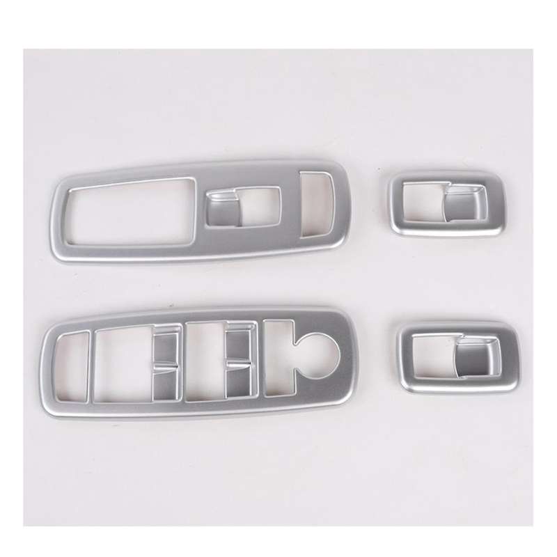 4Pcs Silver Car Inner Window Lift Trim Switch Panel Cover for RAM 2010-2017/Charger Durango 2011-202