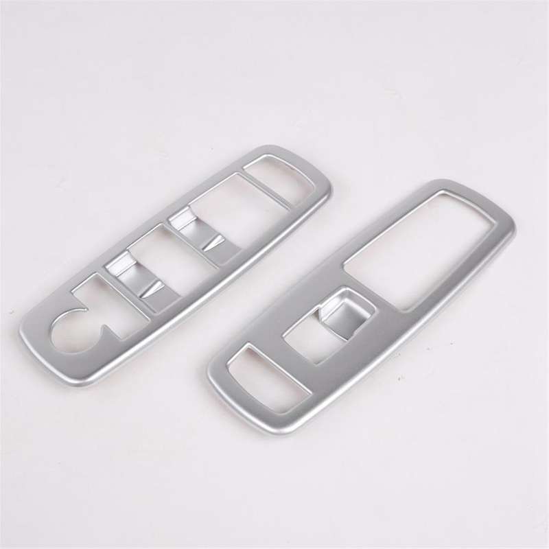 4Pcs Silver Car Inner Window Lift Trim Switch Panel Cover for RAM 2010-2017/Charger Durango 2011-202