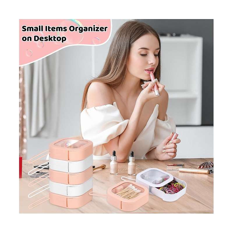 4pcs Small Portable Hair Tie Holder Organizer Holder Travel Qtip Holder Cotton Swabs Dispenser Hair