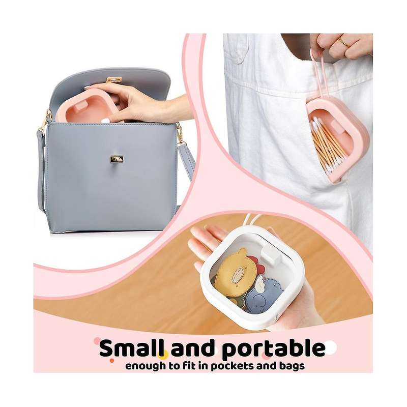 4pcs Small Portable Hair Tie Holder Organizer Holder Travel Qtip Holder Cotton Swabs Dispenser Hair