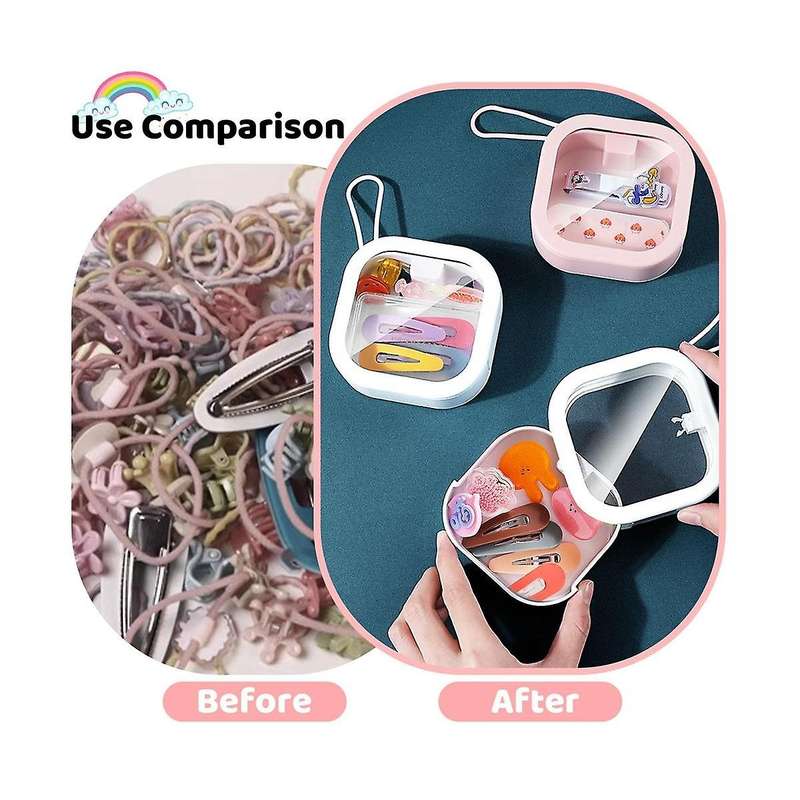 4pcs Small Portable Hair Tie Holder Organizer Holder Travel Qtip Holder Cotton Swabs Dispenser Hair