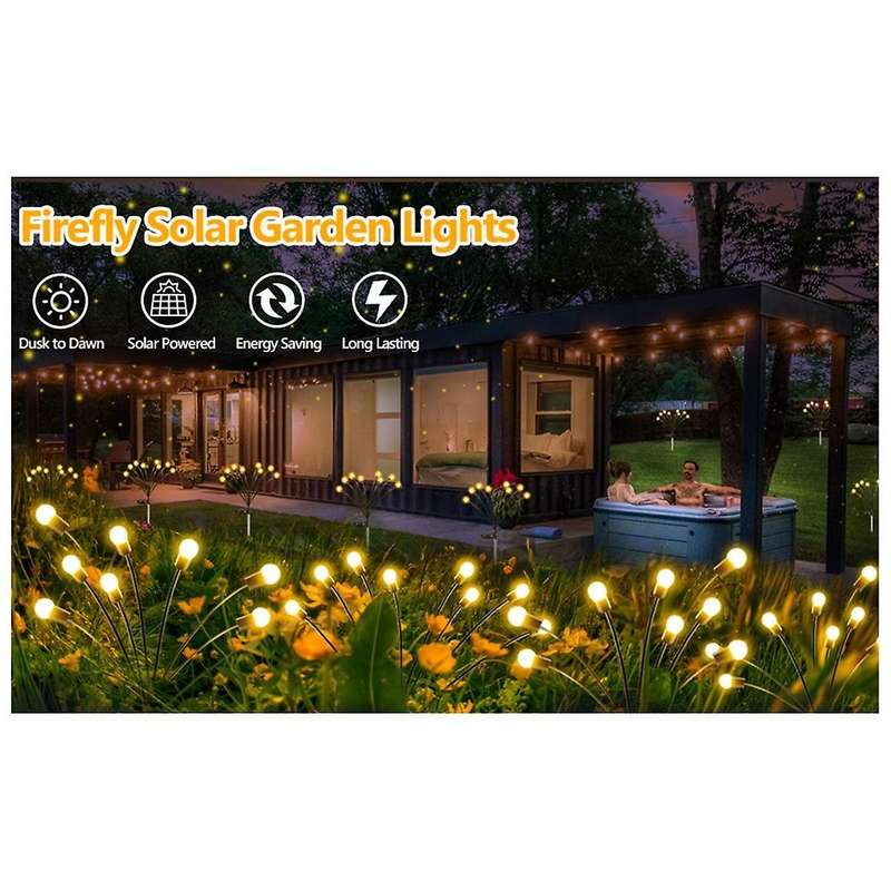 4pcs Solar Firefly Lights, Garden Lights, Outdoor Waterproof Lawn Lights, Garden Landscape Decoratio