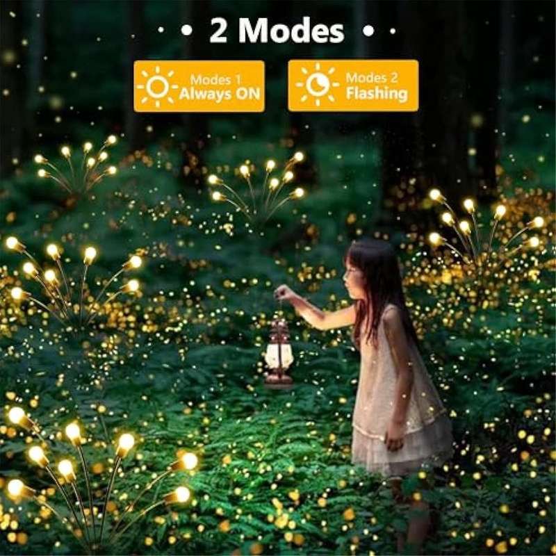 4pcs Solar Firefly Lights, Garden Lights, Outdoor Waterproof Lawn Lights, Garden Landscape Decoratio
