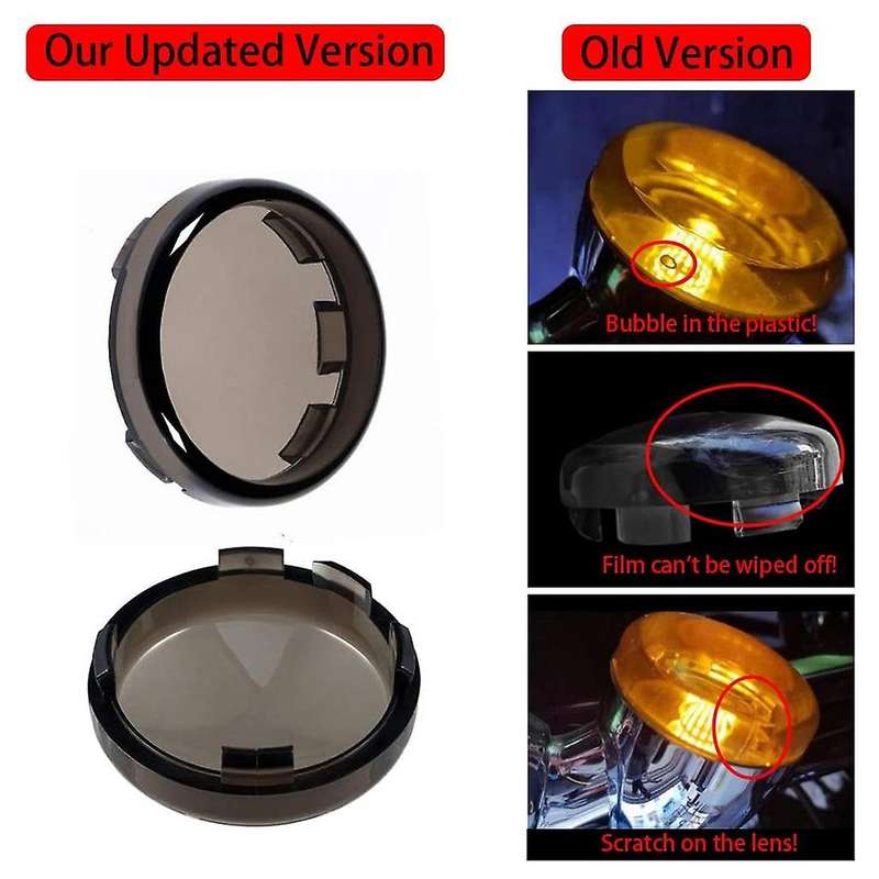 4PCS Smoked Front Turn Signals LED Lights Panel Motorcycle 1157 Insert Kit for Road Street Glide