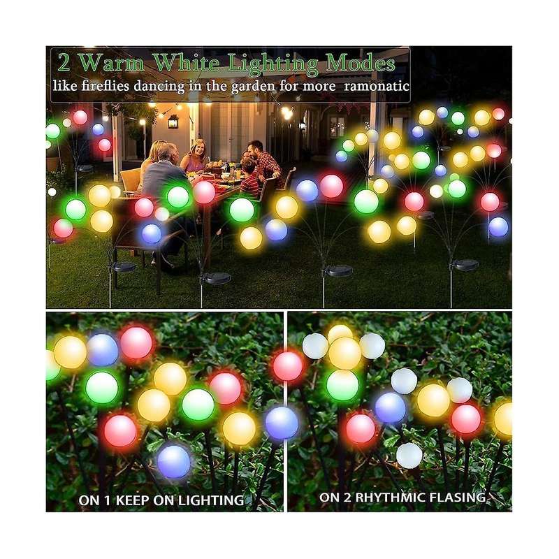 4pcs Solar Garden Lights Solar Swaying Light, Sway By Wind, Solar Outdoor Lights, 6led for Yard Pati