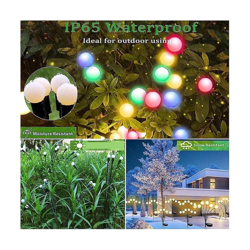 4pcs Solar Garden Lights Solar Swaying Light, Sway By Wind, Solar Outdoor Lights, 6led for Yard Pati