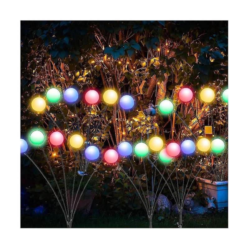 4pcs Solar Garden Lights Solar Swaying Light, Sway By Wind, Solar Outdoor Lights, 6led for Yard Pati