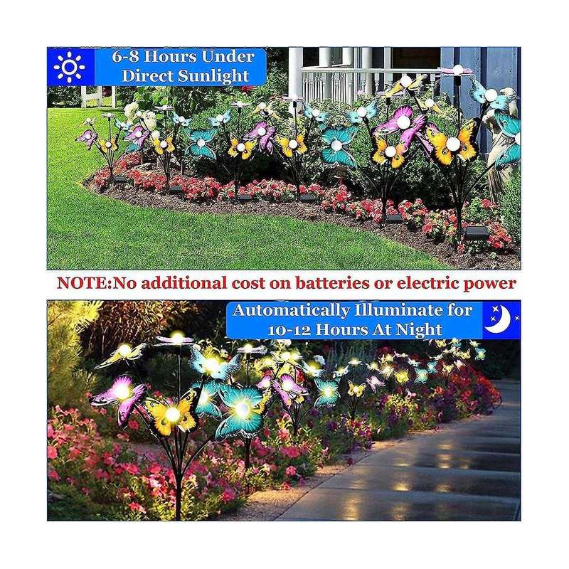 4pcs Solar Garden Lights Solar Swaying Light, 6led Sway By Wind, Outdoor Lights for Yard Patio Decor