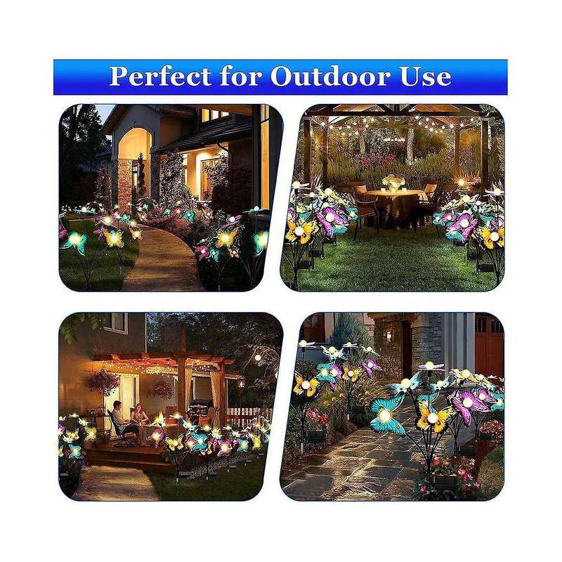 4pcs Solar Garden Lights Solar Swaying Light, 6led Sway By Wind, Outdoor Lights for Yard Patio Decor