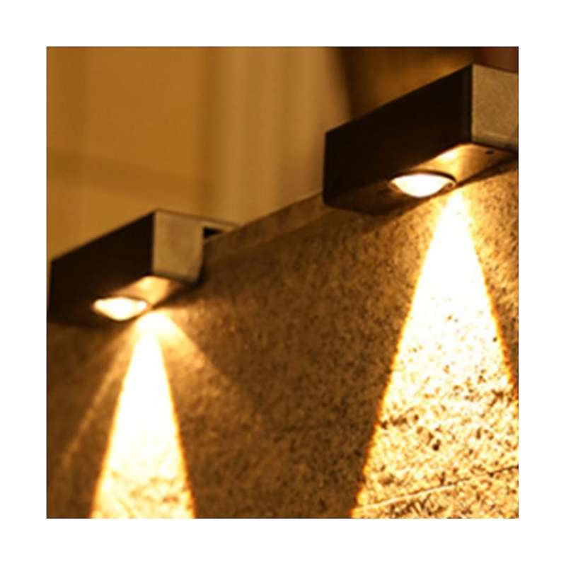 4pcs Solar Wall Light Sunlight Garden Fence Lamp Led Waterproof Solar Stair and Down Courtyard Stre