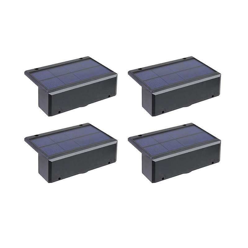 4pcs Solar Wall Light Sunlight Garden Fence Lamp Led Waterproof Solar Stair and Down Courtyard Stre