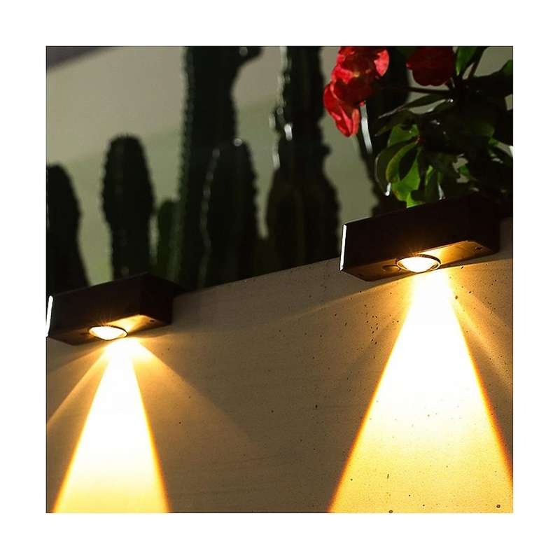 4pcs Solar Wall Light Sunlight Garden Fence Lamp Led Waterproof Solar Stair and Down Courtyard Stre