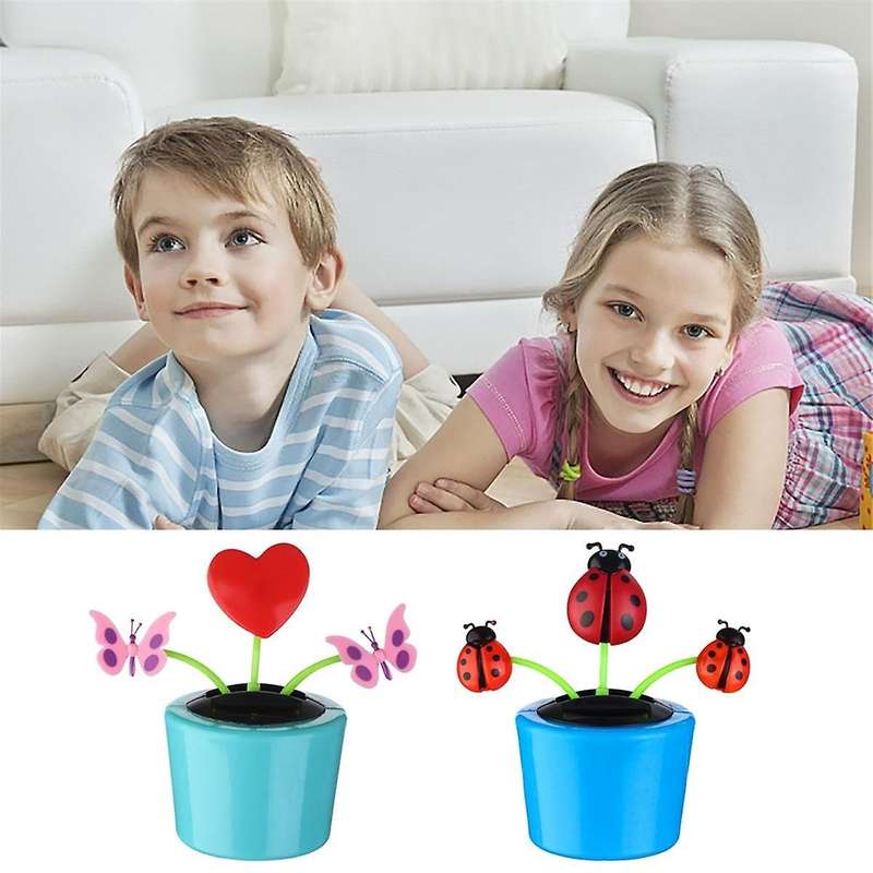 4PCS Solar Powered Dancing Bee & Sunflower Toys, Animated Bobblehead Dancer for Home, Office, & Car