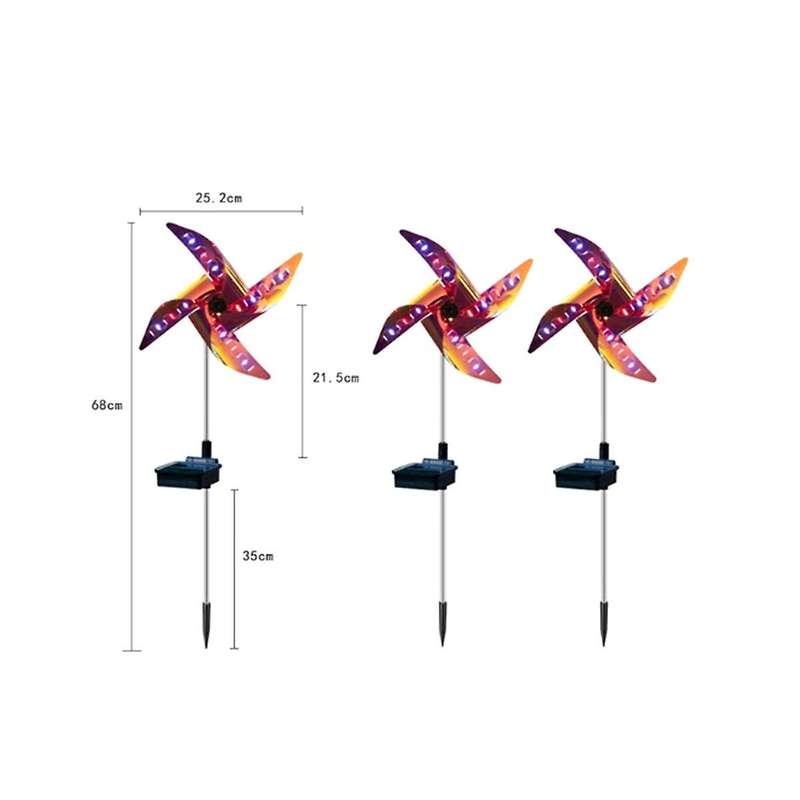4Pcs Solar Powered Outdoor Windmill Lamp Holiday Lights 32LED Spot Light Garden Decor Windmill Wate