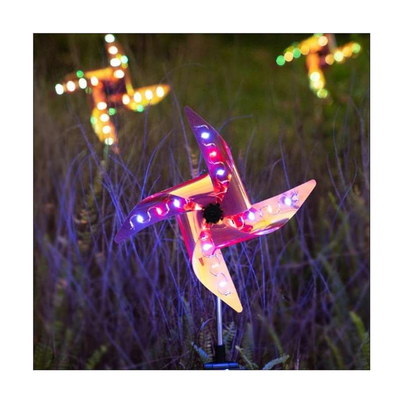 4Pcs Solar Powered Outdoor Windmill Lamp Holiday Lights 32LED Spot Light Garden Decor Windmill Wate