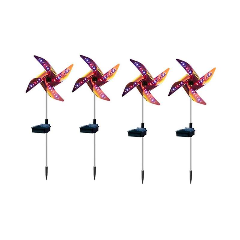 4Pcs Solar Powered Outdoor Windmill Lamp Holiday Lights 32LED Spot Light Garden Decor Windmill Wate