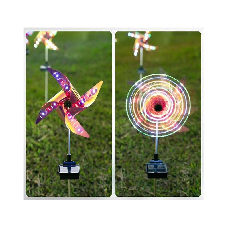 4Pcs Solar Powered Outdoor Windmill Lamp Holiday Lights 32LED Spot Light Garden Decor Windmill Wate
