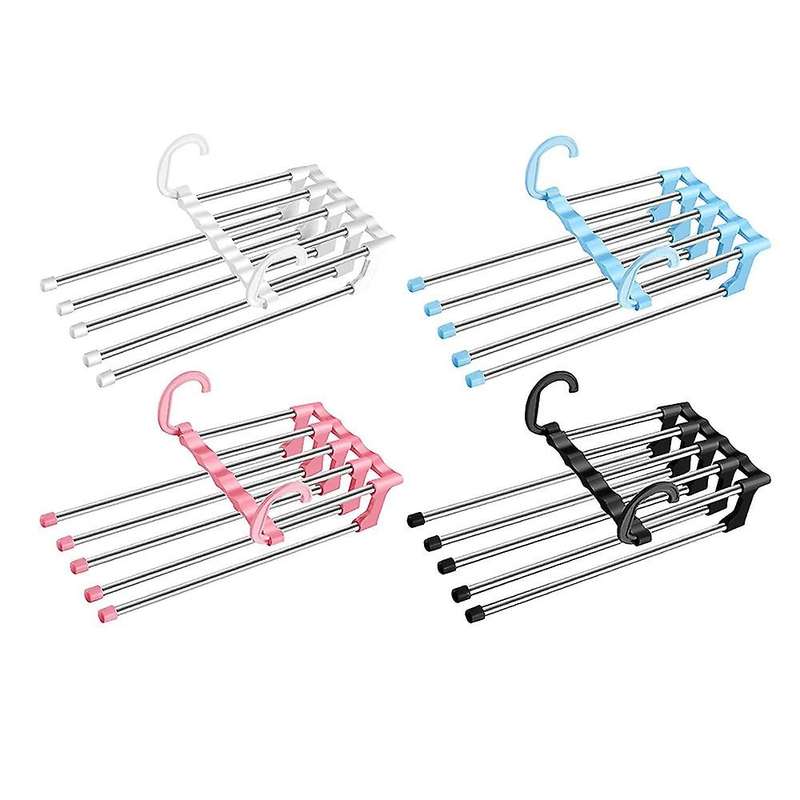 4Pcs Space Saving Pants Hangers Multifunctional Smart Closet Organizer Wardrobe Trousers Cascading H